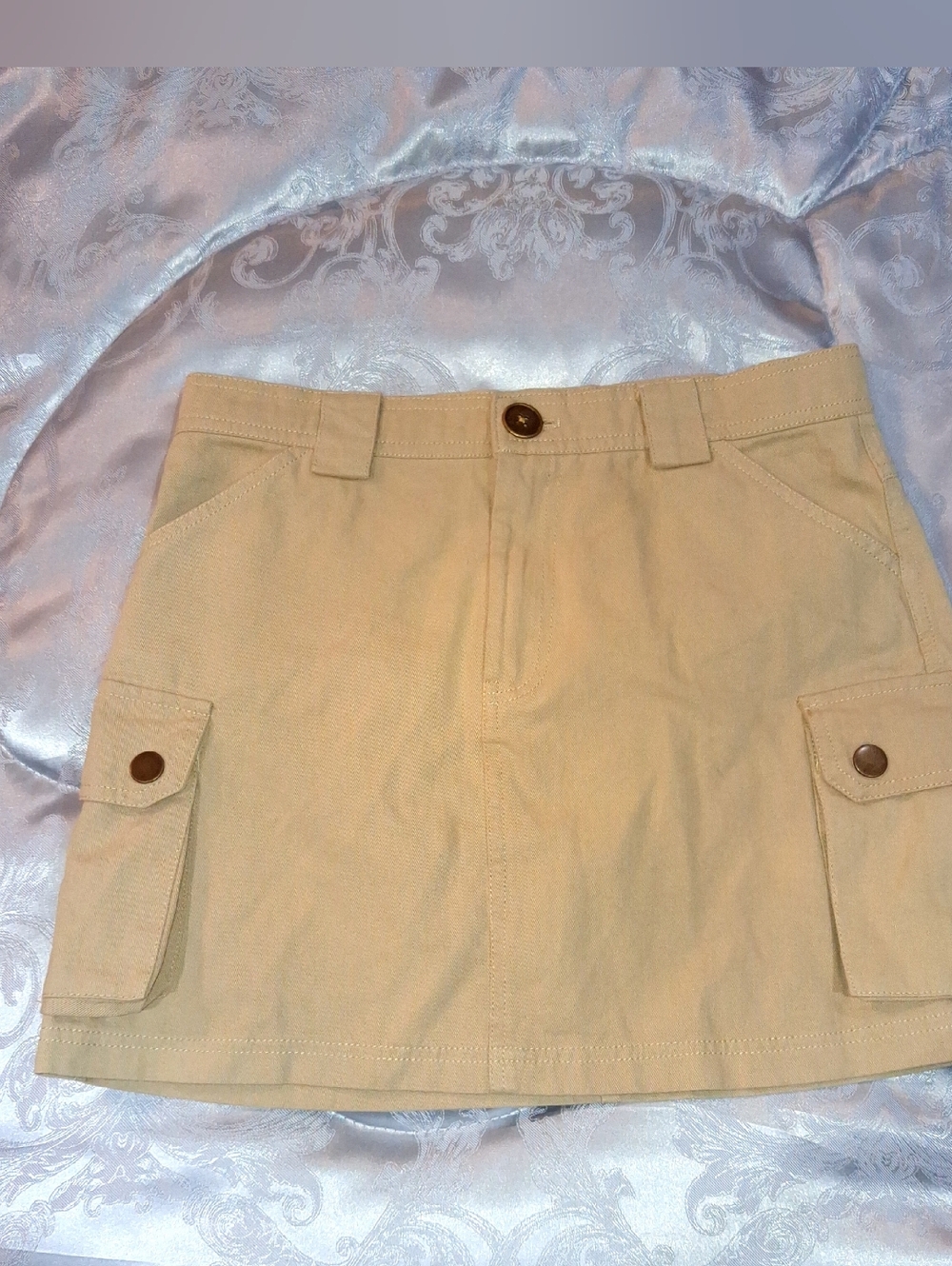 Princess Polly Lydie Cargo Mini Skirt in beige Size 4 New Small Nwt - Picture 4 of 9